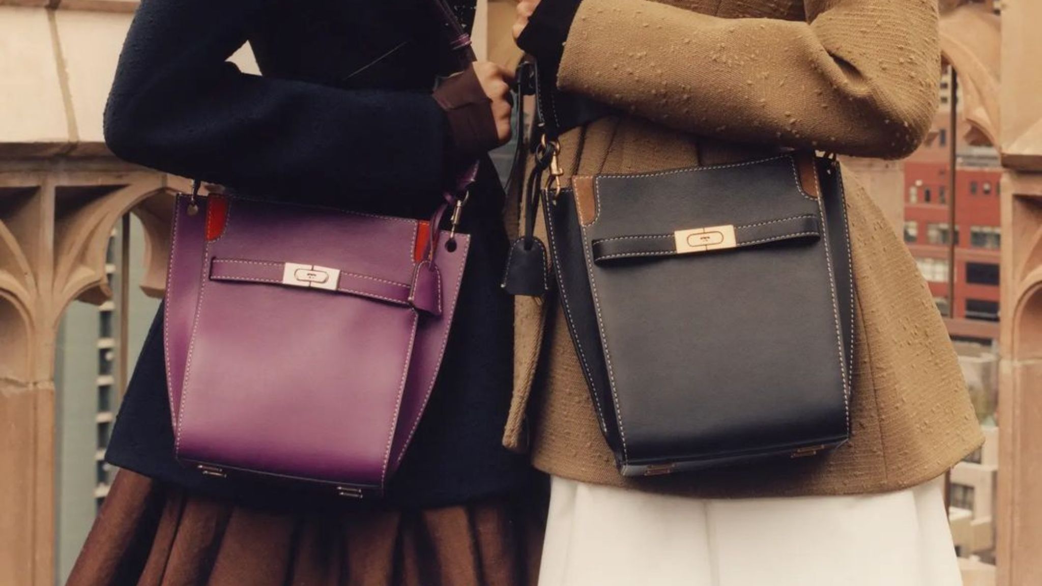Lee Radziwill Pebbled Double Bucket: Women's Designer Crossbody Bags