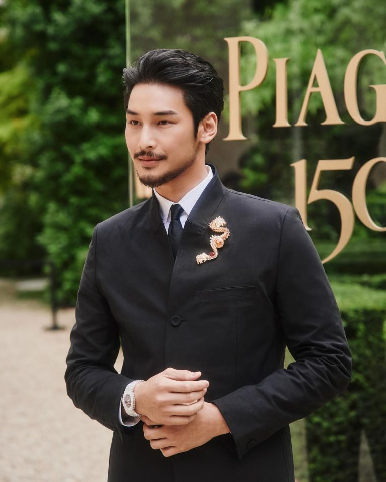 Apo Nattawin, Jun Ho, and Ella Richards at the Piaget High Jewellery Gala